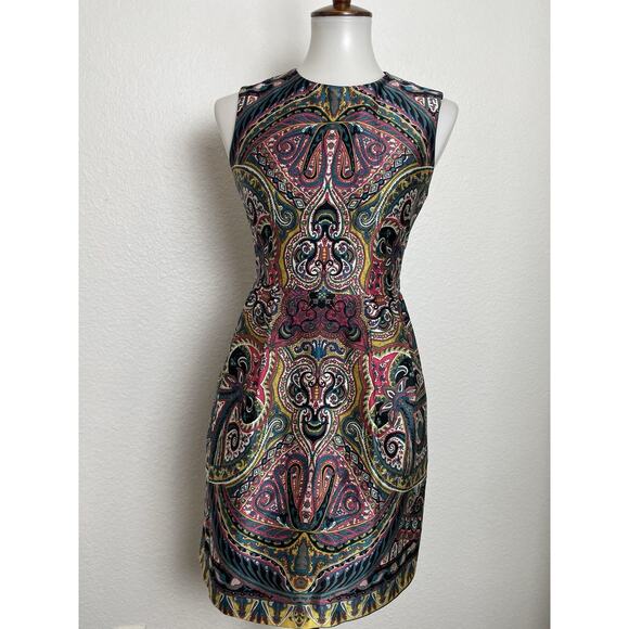 Nanette Lepore Dress Mini Sheath Silk Multicolor Print - Picture 1 of 12